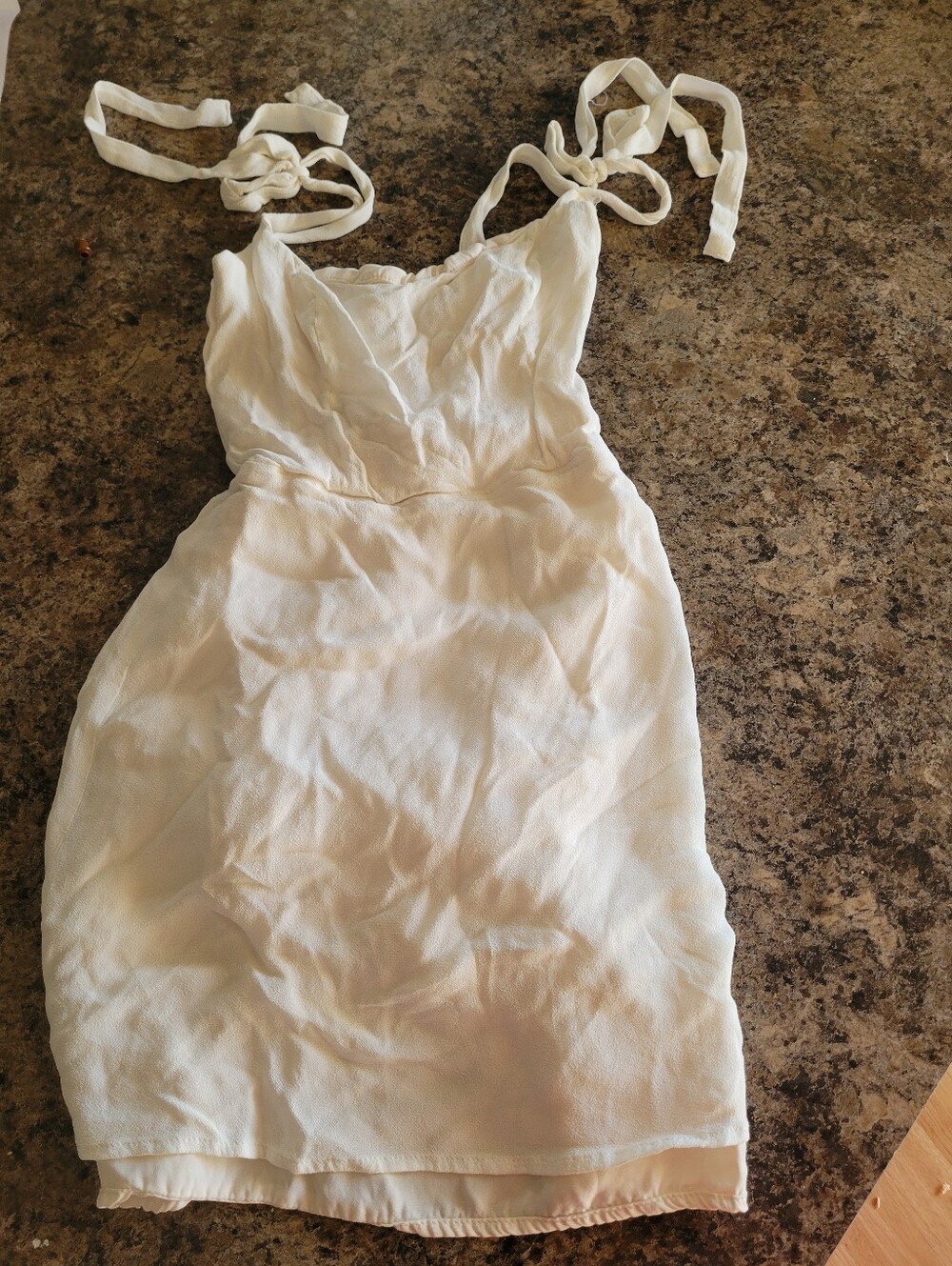 Reformation White Tie-Shoulder Mini Dress